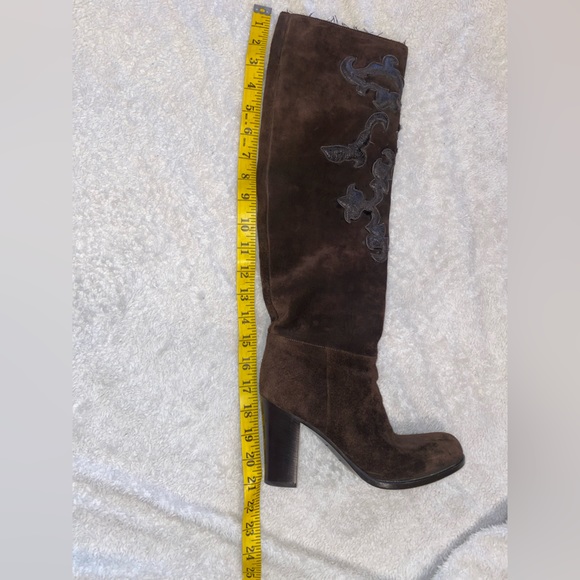 PRADA brown suede knee high boots gently used size EU 36 US 6 - Picture 10 of 16